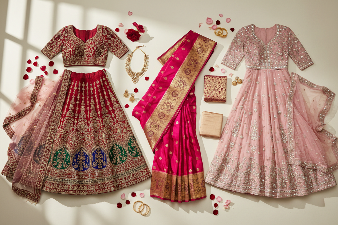 Lehenga vs saree vs anarkali for Indian wedding — ZIVAARA Studio