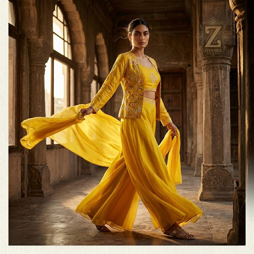 Surya Ensemble full length view - Co-ord Set by ZIVAARA Studio