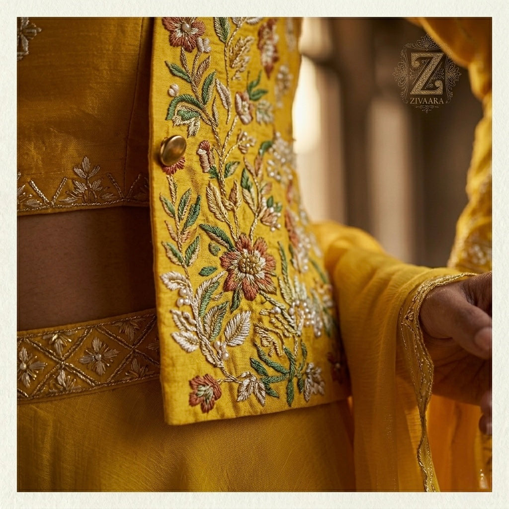 Model wearing Surya Ensemble - Co-ord Set by ZIVAARA Studio